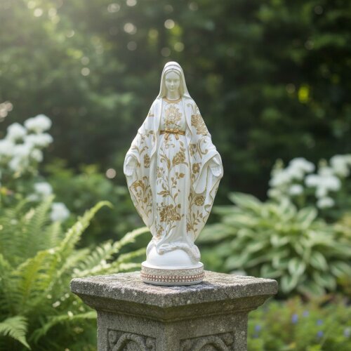 Imagem gesso Nossa Senhora das Graças decorada artesanalmente(de