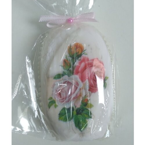 Sabonete Lux decorado com decoupage - Embalagem celofane e caixa papel kraft (85 g)