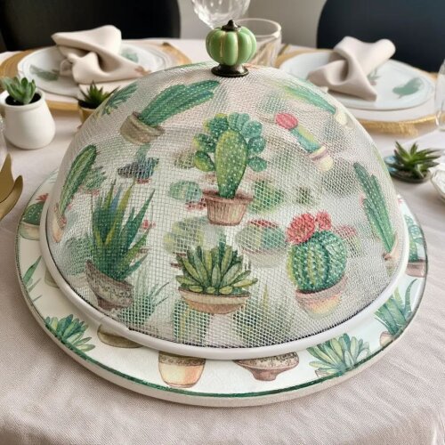 Boleira Artesanal decorada/Cobre bolo decorado c/decoupage - Prat