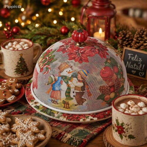 Boleira artesanal decorada/Cobre bolo decorado c/decoupage - Prat