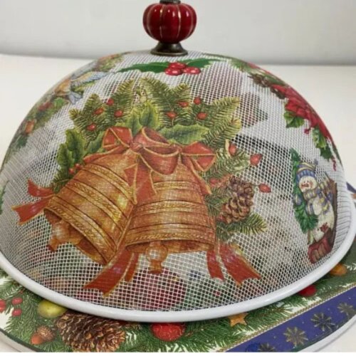 Boleira artesanal decorada/Cobre bolo decorado c/decoupage - Prat