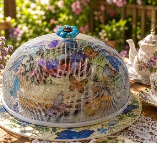Boleira artesanal decorada/Cobre bolo decorado c/decoupage - Prat