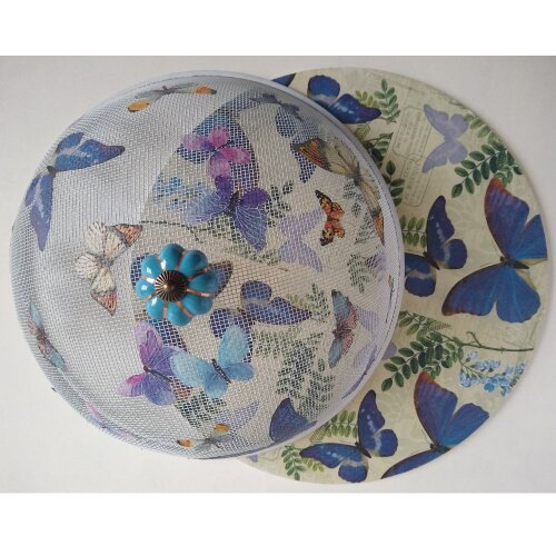 Boleira artesanal decorada/Cobre bolo decorado c/decoupage - Prat