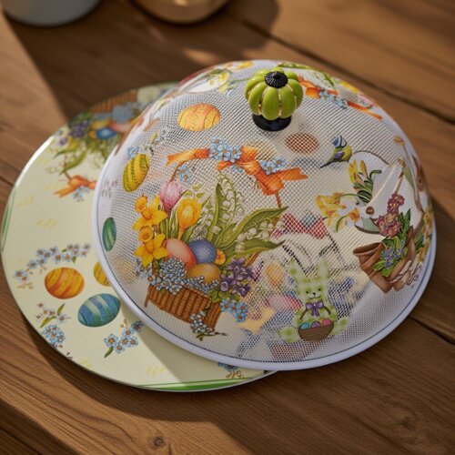 Boleira artesanal decorada/Cobre bolo decorado c/decoupage - Prat