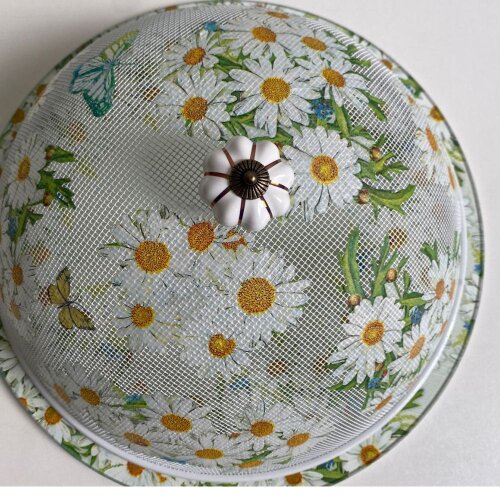 Boleira artesanal decorada/Cobre bolo decorado c/decoupage - Prat