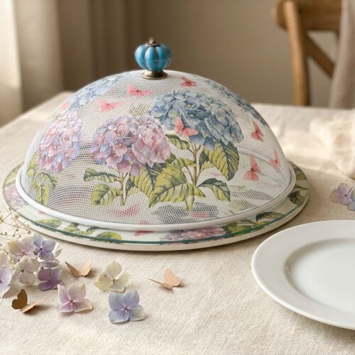 Boleira artesanal decorada/Cobre bolo decorado c/decoupage - Prat