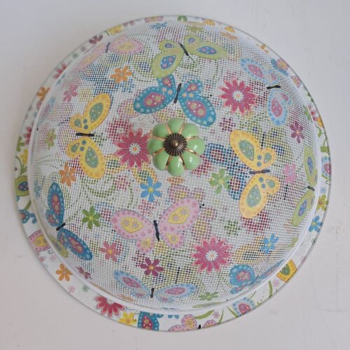 Boleira artesanal decorada/Cobre bolo decorado c/decoupage - Prat