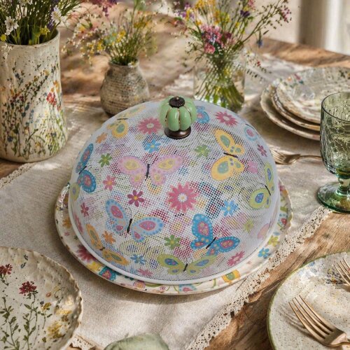 Boleira artesanal decorada/Cobre bolo decorado c/decoupage - Prat