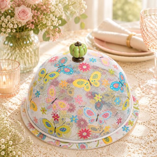 Boleira artesanal decorada/Cobre bolo decorado c/decoupage - Prat