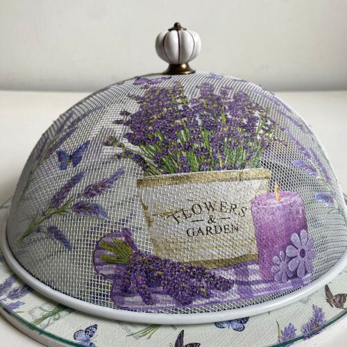 Boleira artesanal decorada/Cobre bolo decorado c/decoupage  - Pra