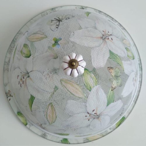 Boleira  artesanal decorada/Cobre bolo decorado c/decoupage - Pra