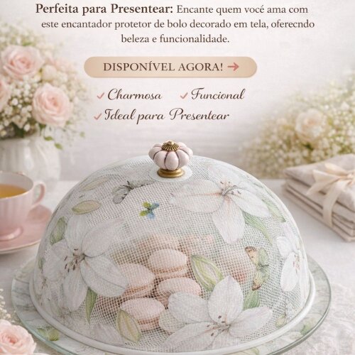 Boleira  artesanal decorada/Cobre bolo decorado c/decoupage - Prato MDF com proteção de vidro fixo