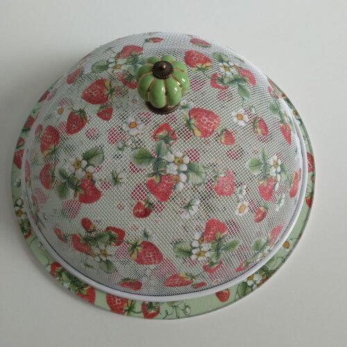 Boleira artesanal decorada/Cobre bolo decorada - Prato MDF com pr