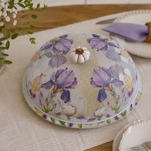 Boleira artesanal decorada/Cobre bolo decorado - Prato MDF com pr