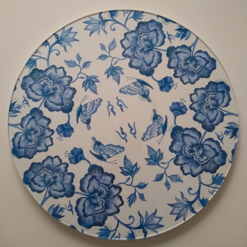 Boleira artesanal decorada/Cobre bolo decorado c/decoupage - Prat