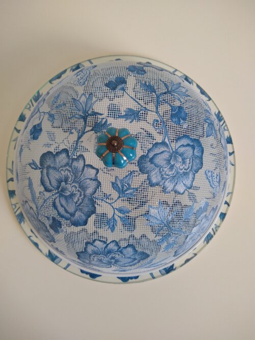 Boleira artesanal decorada/Cobre bolo decorado c/decoupage - Prat