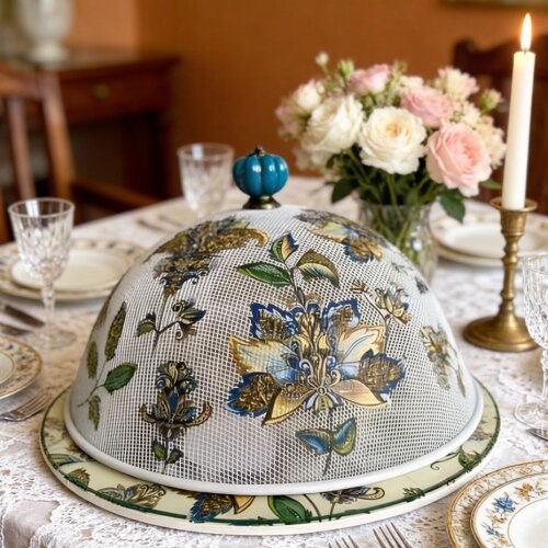 Boleira artesanal deorada/Cobre bolo decorado c/decoupage - Prato