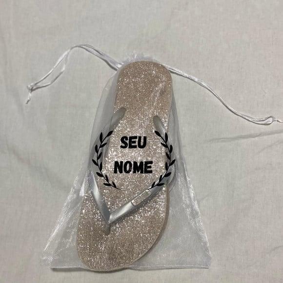 Saquinhos de Organza Personalizados para Chinelos 22x16 cm