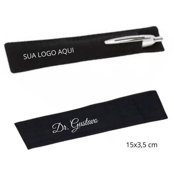 Saco de Veludo para Canetas Personalizado 15x3,5 cm