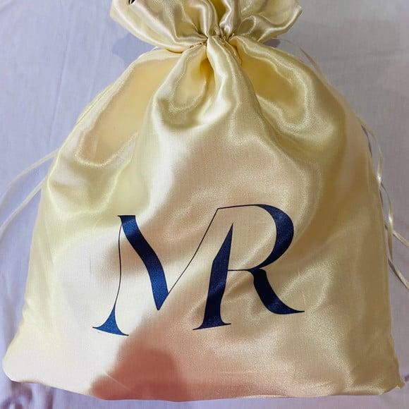 25 Saquinhos de Cetim Duplo Personalizados com Sua Marca