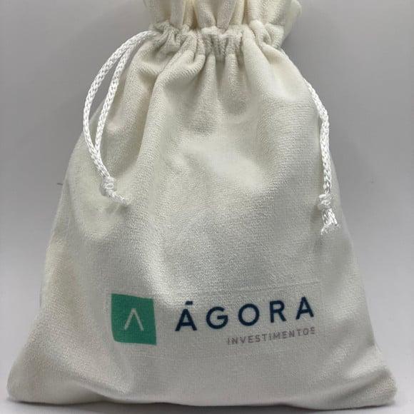 Saco de Veludo Personalizado com Borda para Roupas 30x35