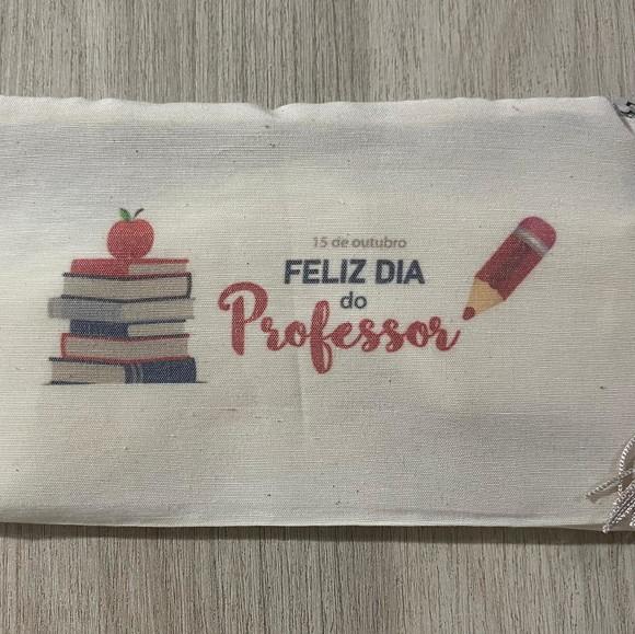Bolsinha Escolar Algodão Personalizadas Dia dos Professores