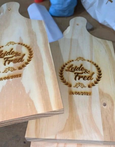 Tábua para carne, frios, hambúrguer personalizadas a laser