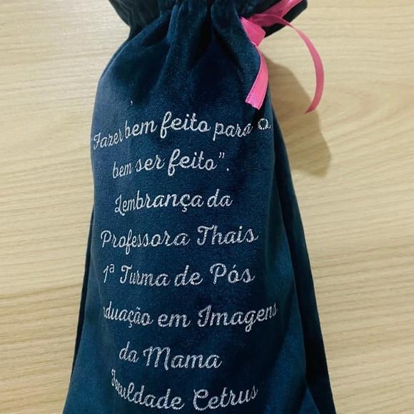 Saco de Veludo Personalizados com Borda 15x25