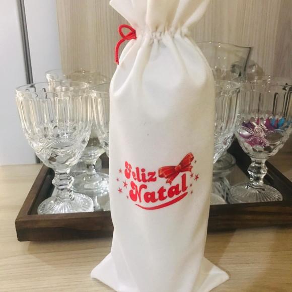 Sacos de Vinho para Natal Personalizados Mais Fita de Cetim