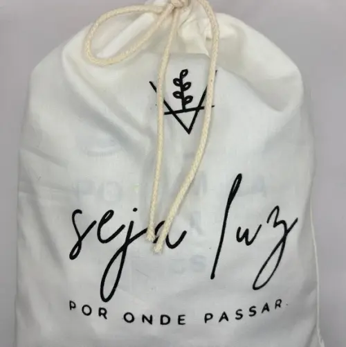Saquinho em Algodão Cru 100% Natural Personalizado 20x25 cm