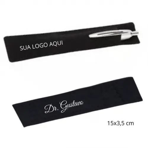 Saco de Veludo para Canetas Personalizado 15x3,5 cm