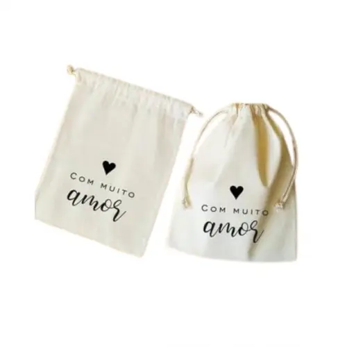 Embalagem em Algodão Cru Personalizados 15x20 cm