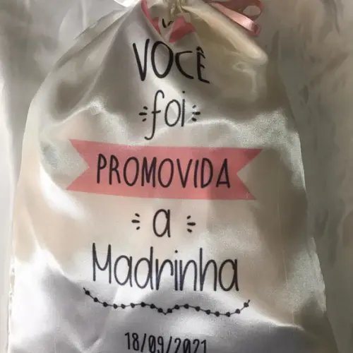 Saquinhos De Cetim Personalizados Para Padrinho Madrinha