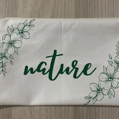 Necessaire de Algodão Cru Eco Personalizadas Logo 15x22 cm