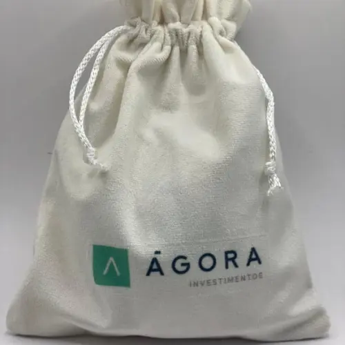 Saco de Veludo Personalizado com Borda para Roupas 30x35