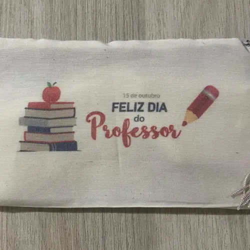 Bolsinha Escolar Algodão Personalizadas Dia dos Professores