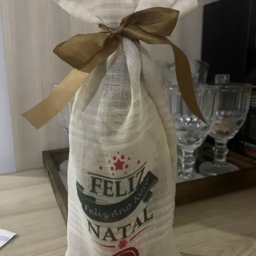 Saco de Linho para Natal Personalizados para Vinhos