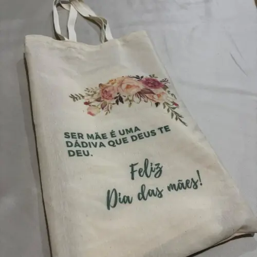 Sacolas em Algodão Misto Cru 22x35 cm Personalizadas