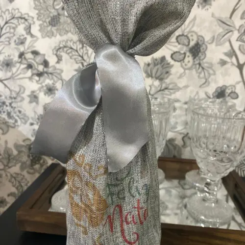 Saco de Vinho para Natal Personalizados Logo e Fita de Cetim