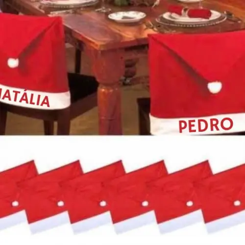 8 Capas para Cadeira para o Natal Personalizadas com Nomes