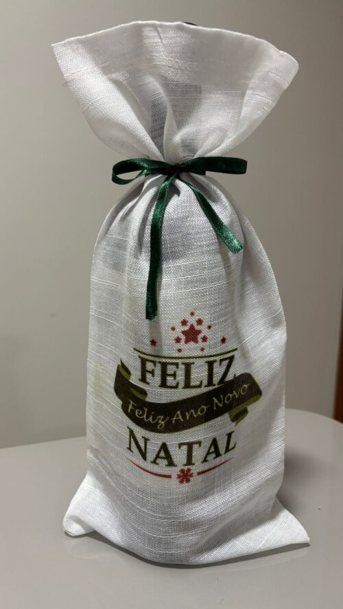 Saco de Vinho para Natal Personalizados Mais Fita de Cetim