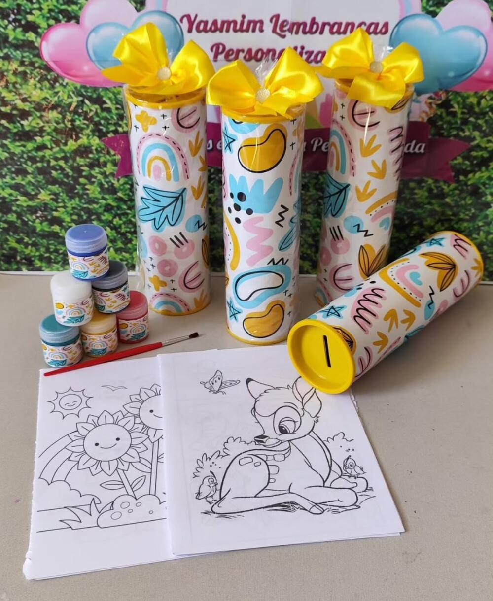 Kit Colorir na TuboLata com Guache