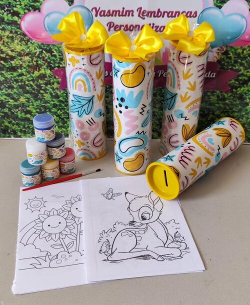 Kit Colorir na TuboLata com Guache