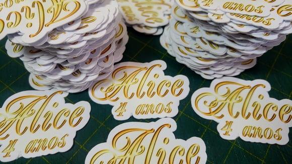 Adesivos Auto Colante de Recorte Nome Personalizado 10cm