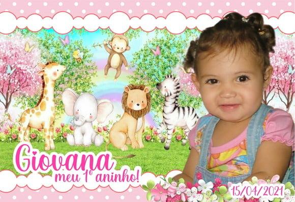 20 Foto Imã Personalizdo Safari Rosa Meninas