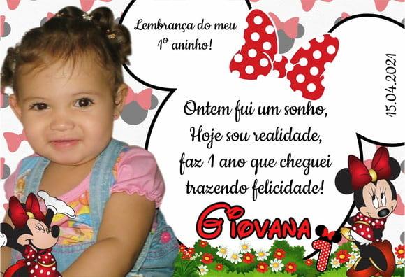 20 Foto Imã Personalizado 10 x 15 Minnie Vermelha