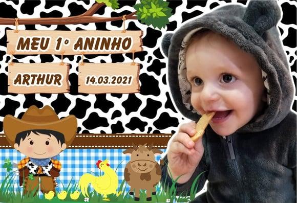 30 Foto Imã Personalizado Fazendinha Menino com Foto