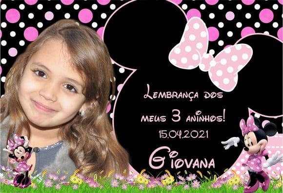 20 Foto Imã Personalizado 10x15 Minnie Rosa