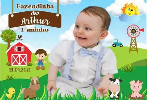 20 Foto Imã Personalizado Proteção UV - Fazendinha