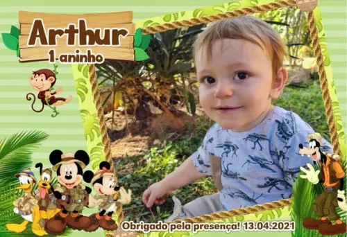 25 Foto Imã Personalizado Mickey Mouse Safari